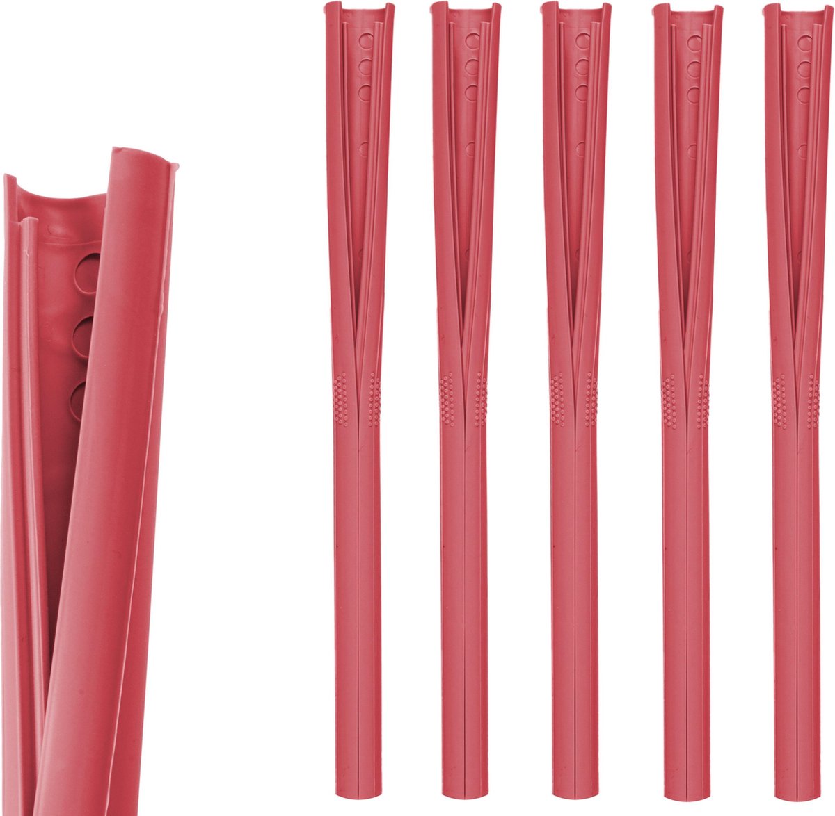 ClickStraw Herbruikbare Rietjes - Buigzaam - Vaatwasserbestendig - 100% recyclebaar materiaal - Duurzaam - Set van 5 stuks - Rood