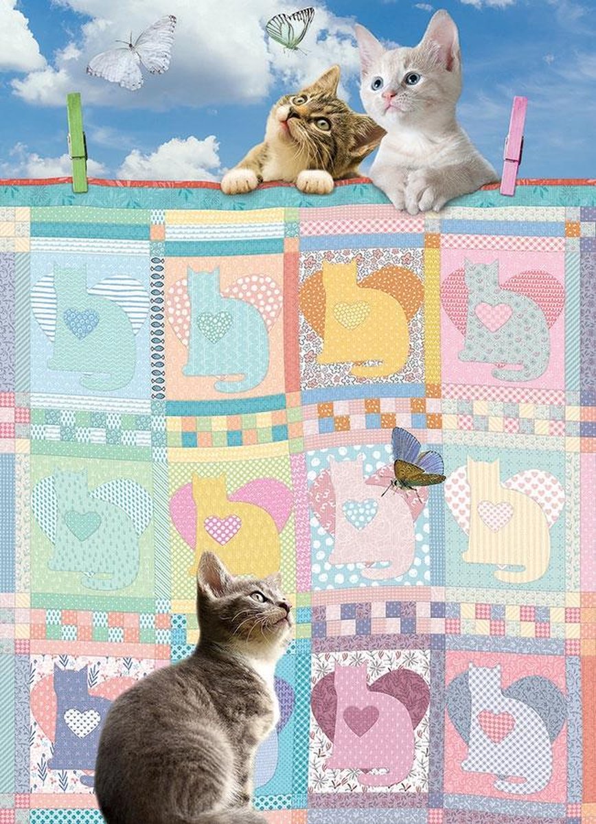 Cobble Hill legpuzzel 500 stukjes Quilted Kittens