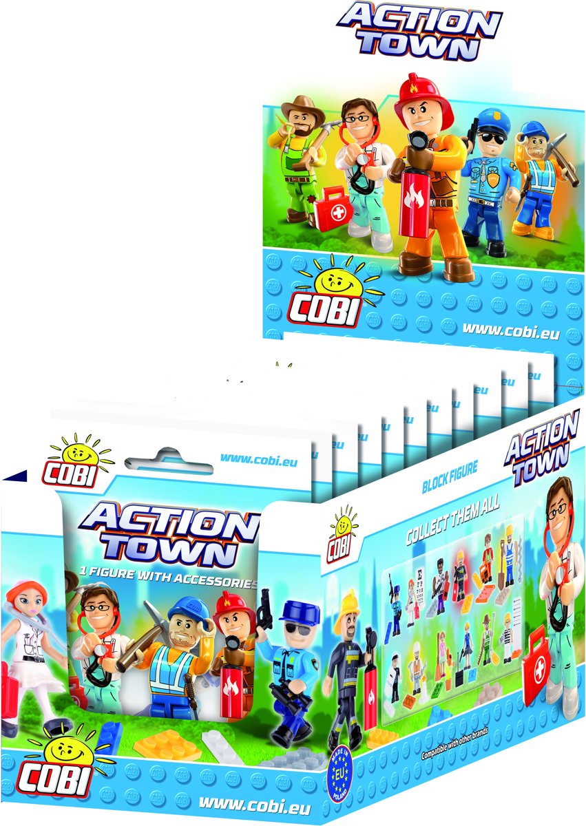 Cobi Action Town /1853/ Display Box (24 Figurines In Foil Bags)