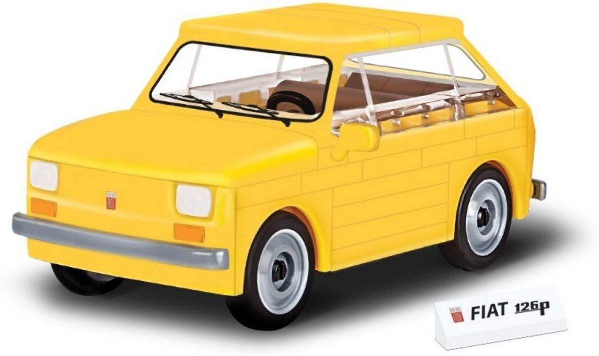 Cobi Youngtimer Bouwpakket Fiat 126p 1:35 Geel 71-delig 24530