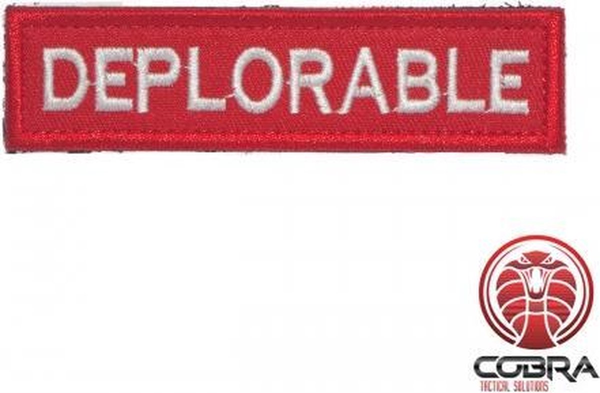 Deplorable Rode Geborduurde militaire Patch met klittenband