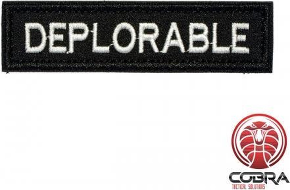 Deplorable Zwart Geborduurde militaire Patch met klittenband