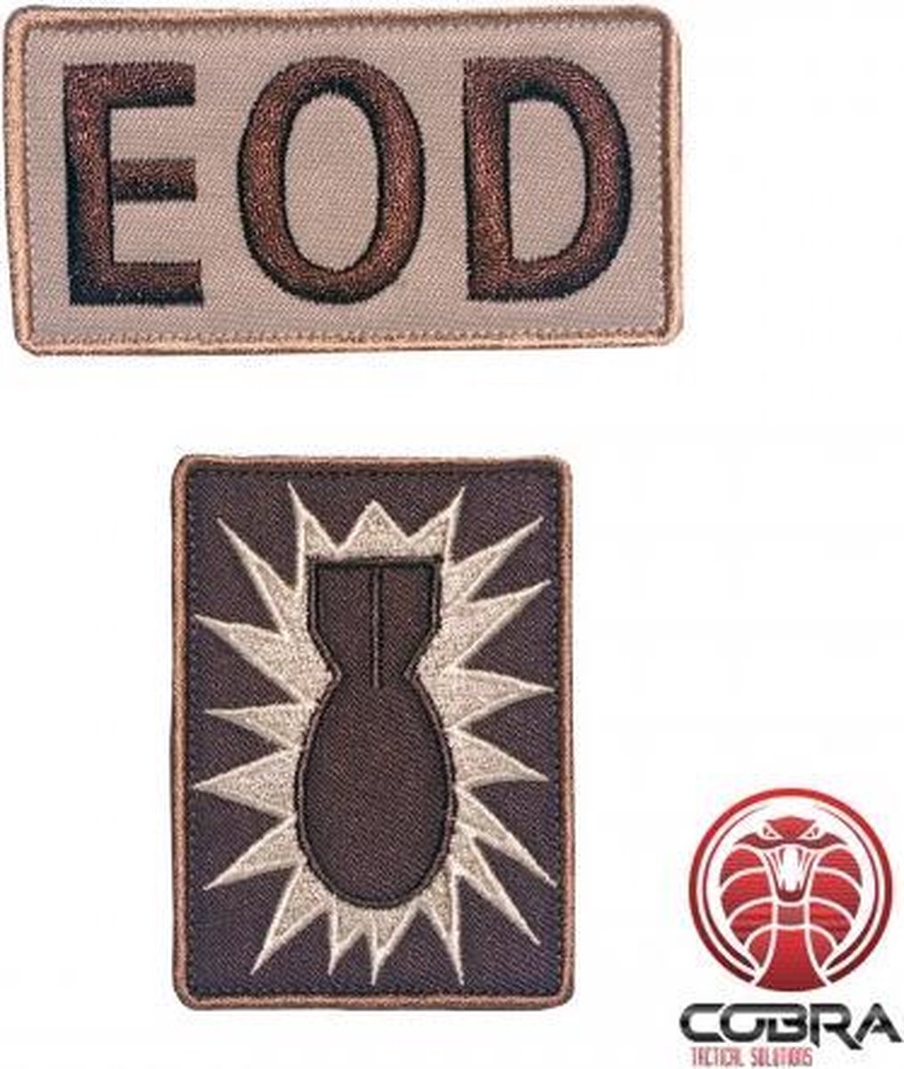 Explosive Ordnance Disposal EOD bruine geborduurde militaire patch met velcro