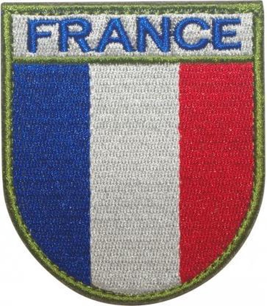 Franse vlag geborduurde militaire patch met klittenband