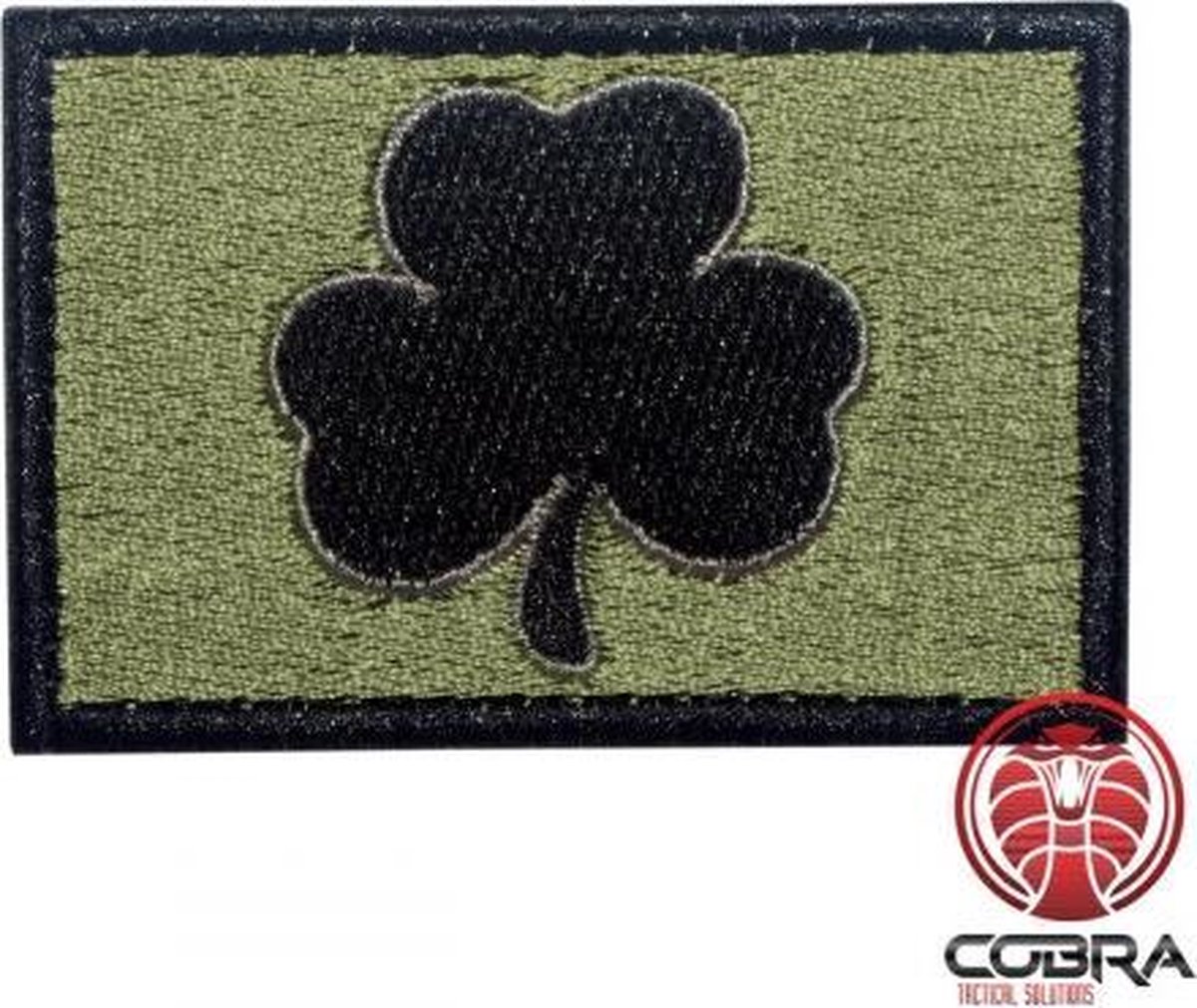 Irish Lucky Clover zwart Olijf Geborduurde militaire Patch met klittenband