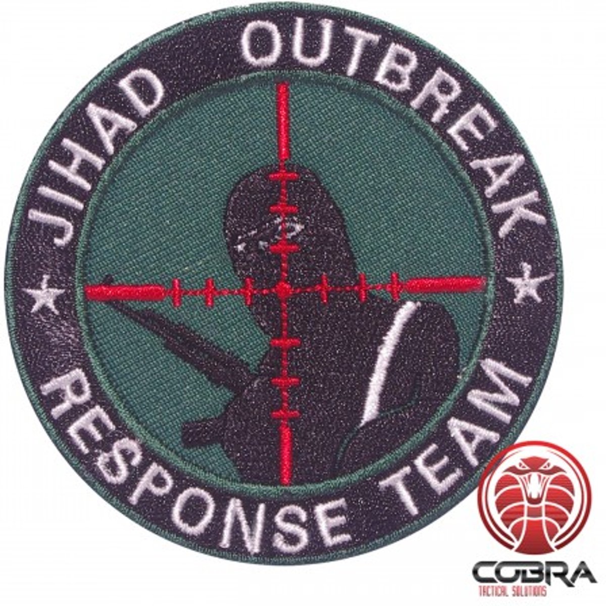 JIHAD OUTBREAK Response Team geborduurde groene patch met velcro