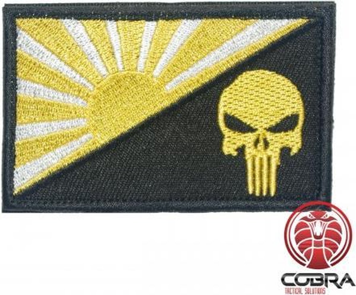 Japanese War Flag Rising Sun gele punisher Geborduurde militaire Patch met klittenband