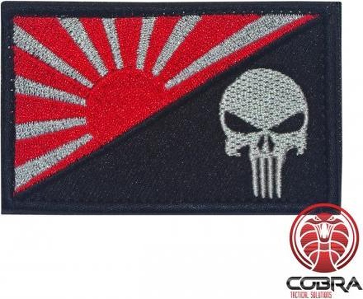 Japanese War Flag Rising Sun grijze punisher Geborduurde militaire Patch met klittenband