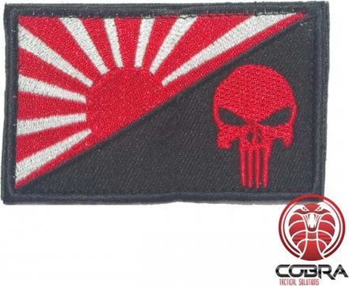 Japanese War Flag Rising Sun rode punisher Geborduurde militaire Patch met klittenband