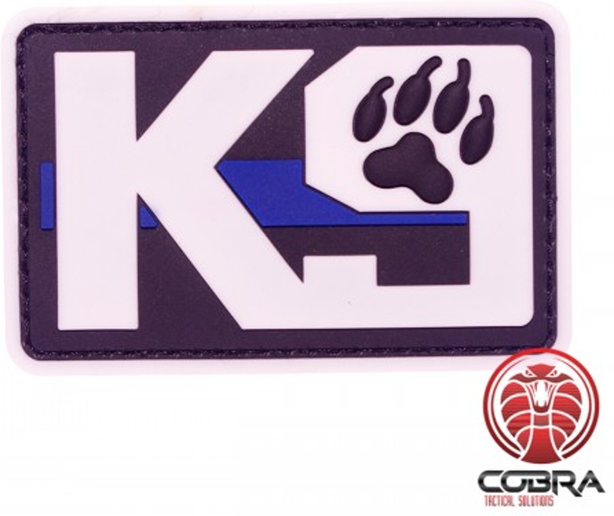 K9 Dog Patch zwart wit met blue line met velcro