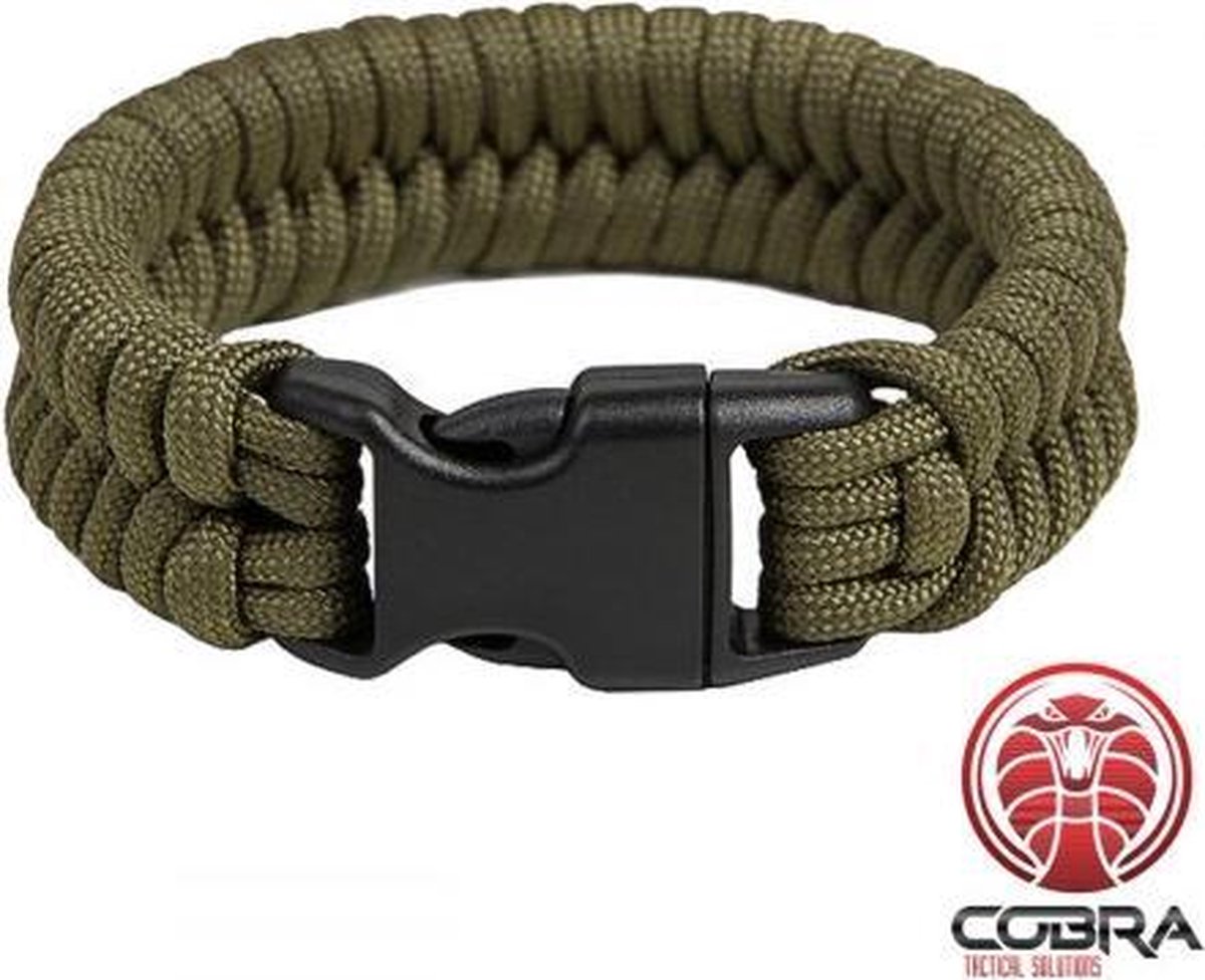 Paracord Armband “Fish”, Army groen