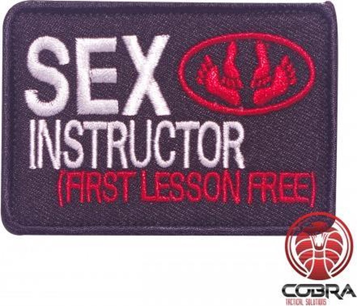 SEX Instructor First Lesson Free Geborduurde patch embleem met klittenband