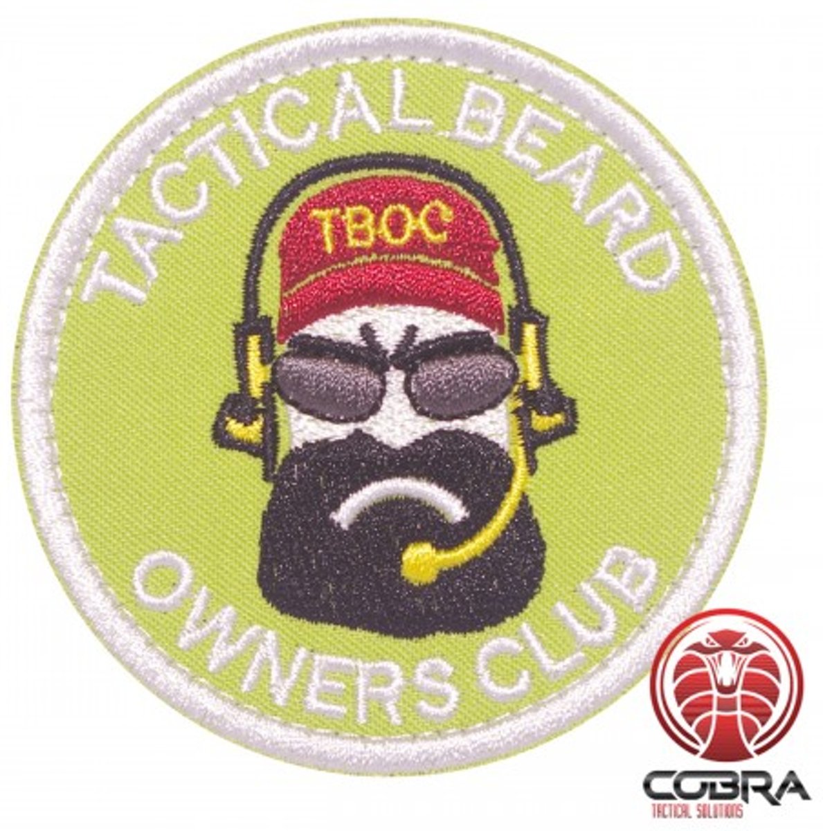 Tactical Beard owners club geborduurde fluo groene patch met velcro