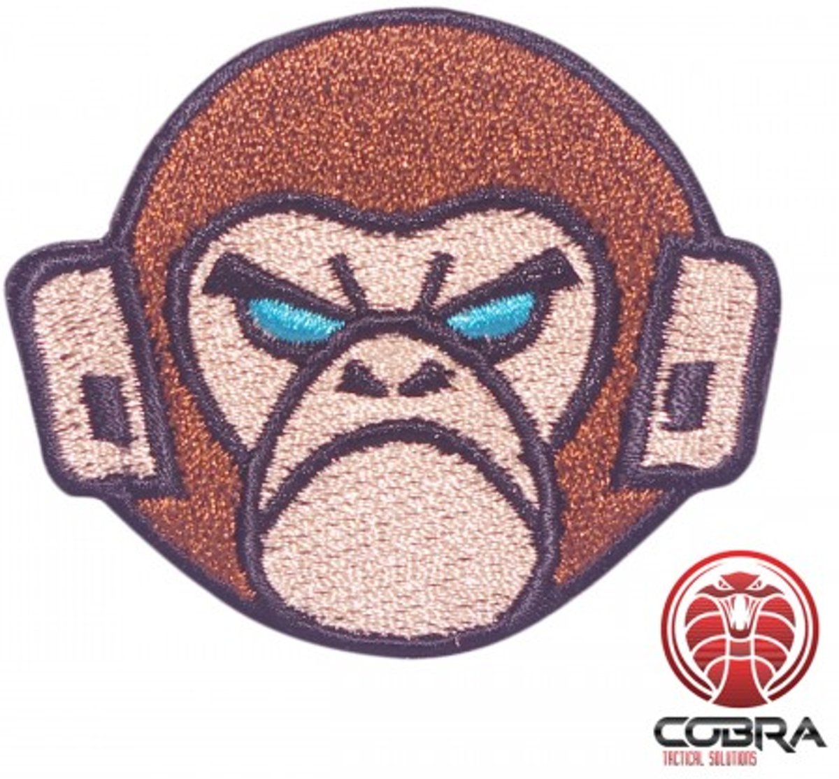 Tactical Monkey dark bruine geborduurde motiverende patch met velcro