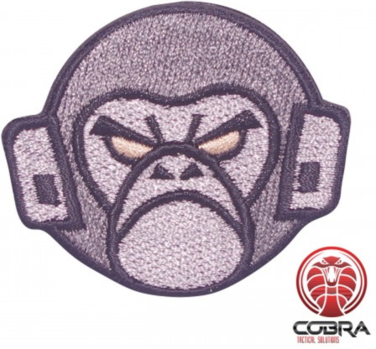 Tactical Monkey grijs geborduurde motiverende patch met velcro