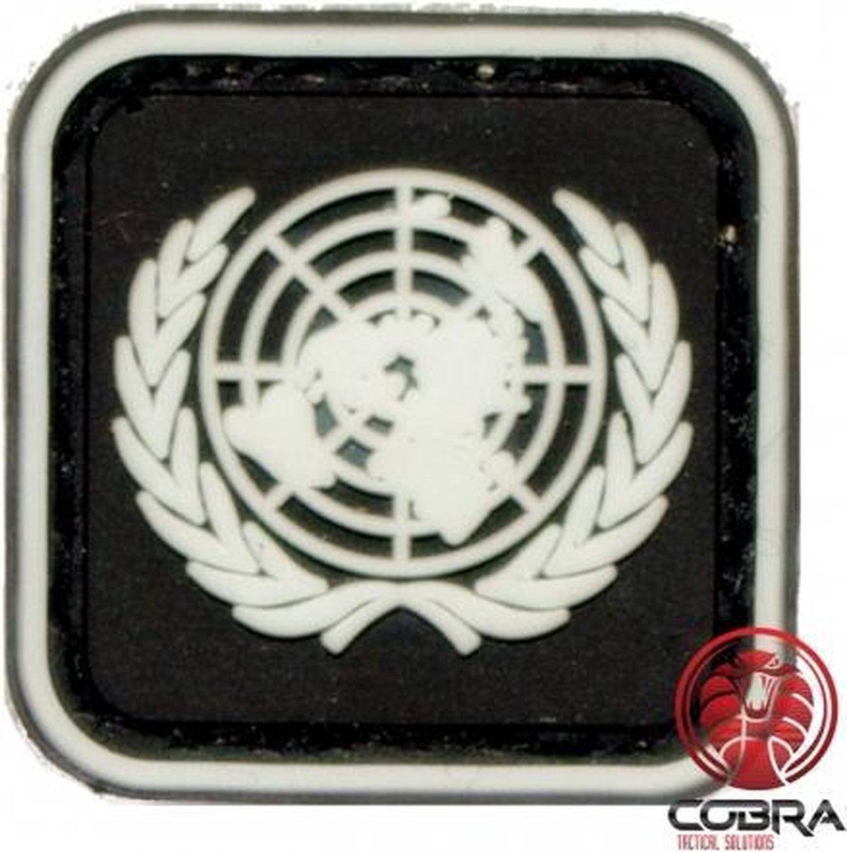 United Nations UN Zwarte militaire PVC Patch met klittenband