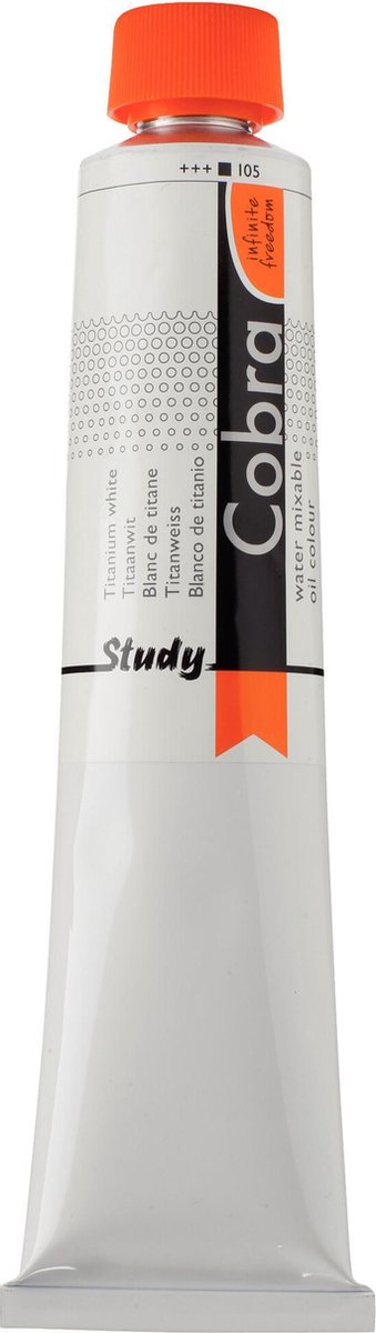 Cobra Study Water Vermengbare Olieverf Tube - Titaanwit 105 - 200 ml