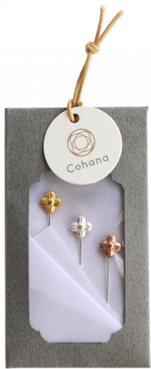 Cohana markeerspeld met bloem (goud, zilver en brons)