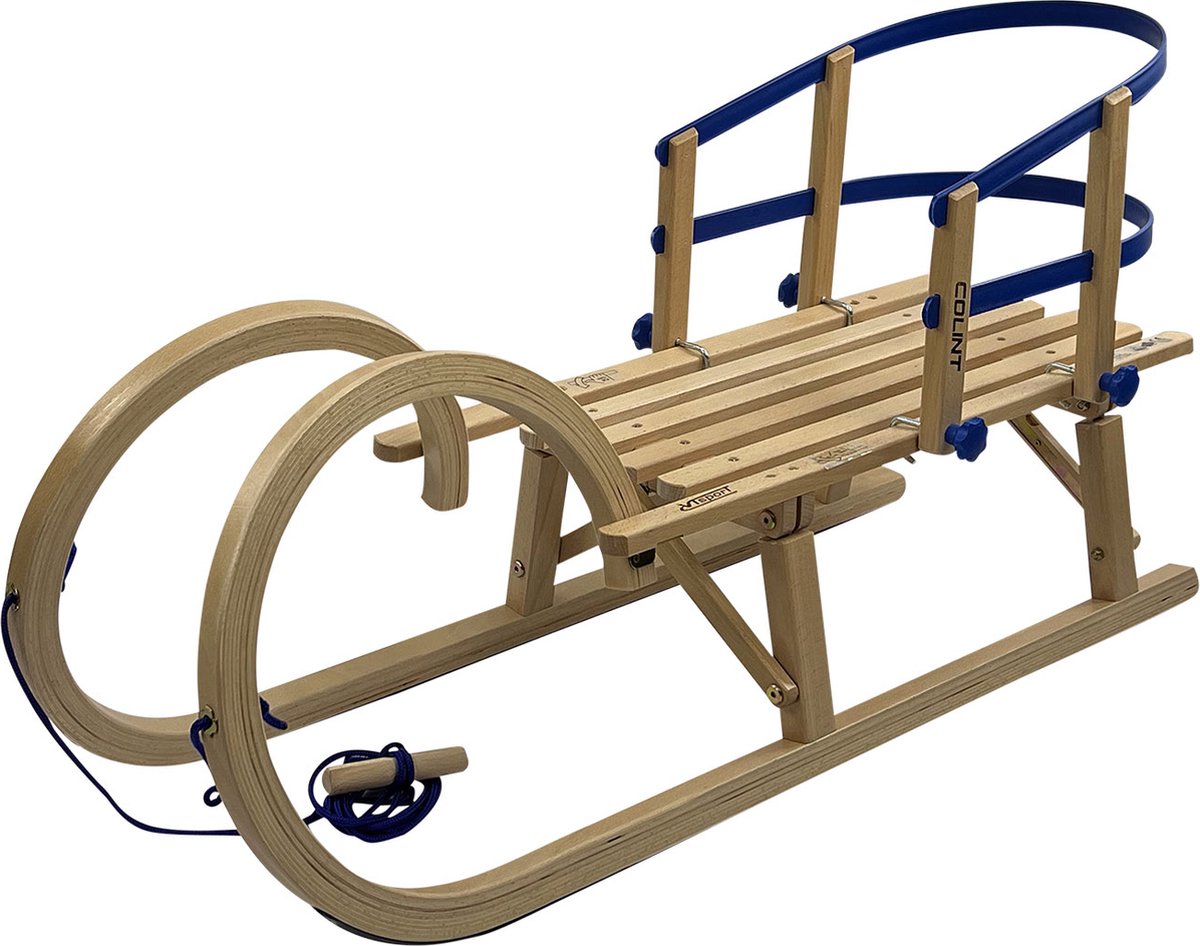 VT Sport -   Opvouwbaar met Rugleuning - 100cm - Opvouwbare   Rodel - Incl. Trektouw - Made in EU