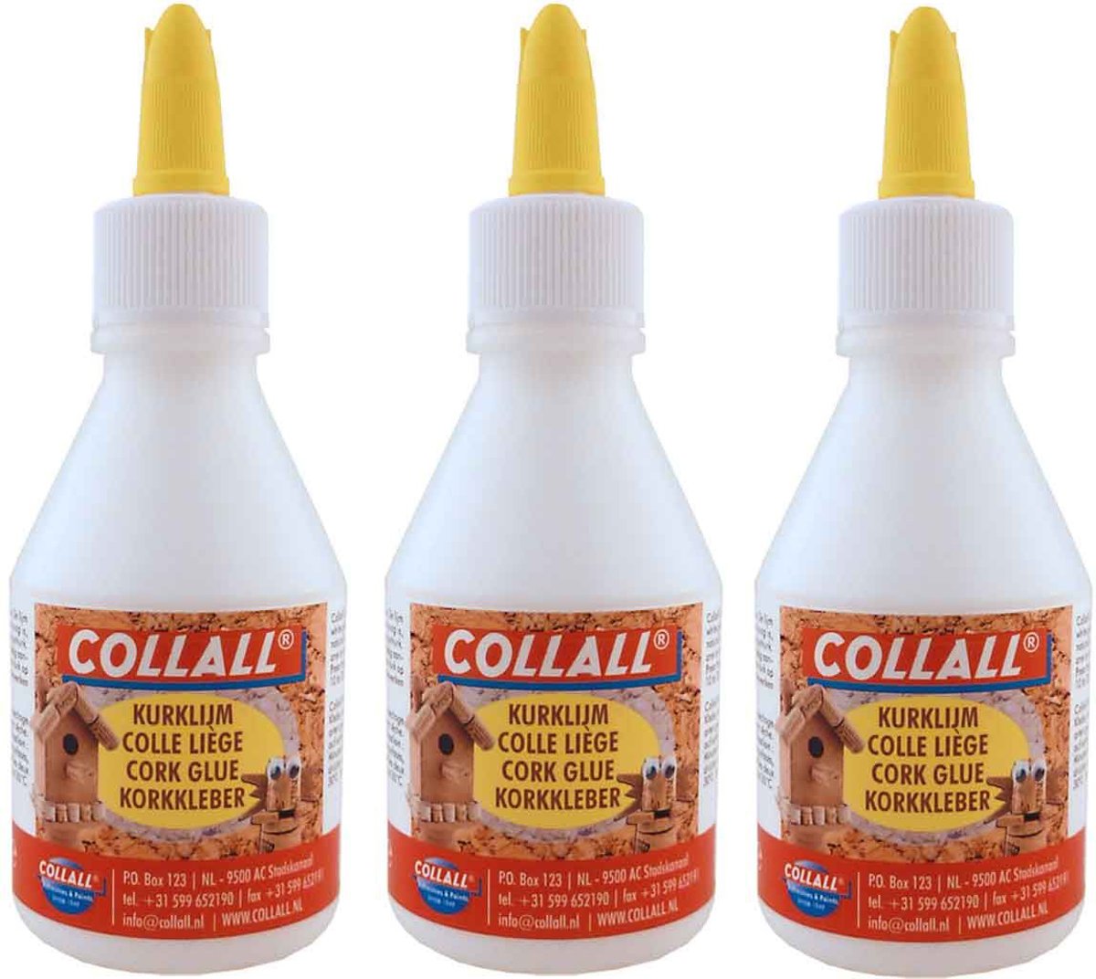 3x Kurklijm Collall - Totaal 300ml - Met handige Spateldop