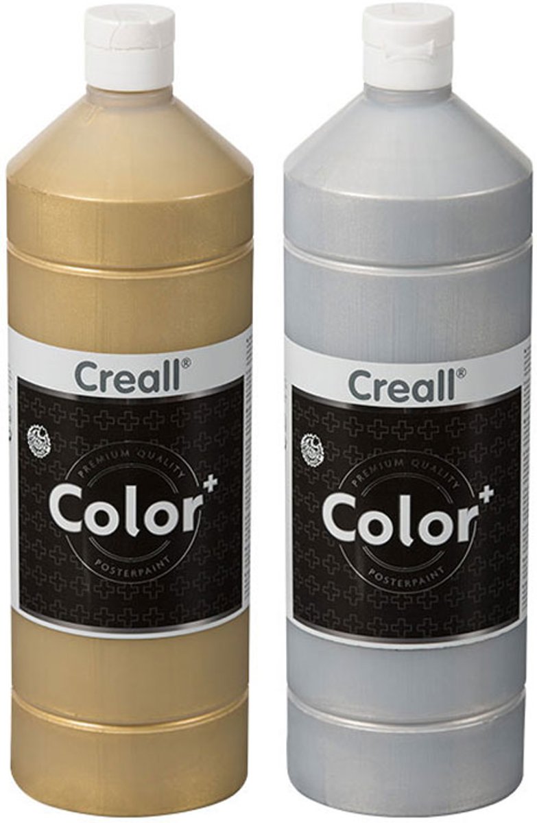 Plakkaatverf Set - Creall Color+ - 1000ml - Goud en Zilver