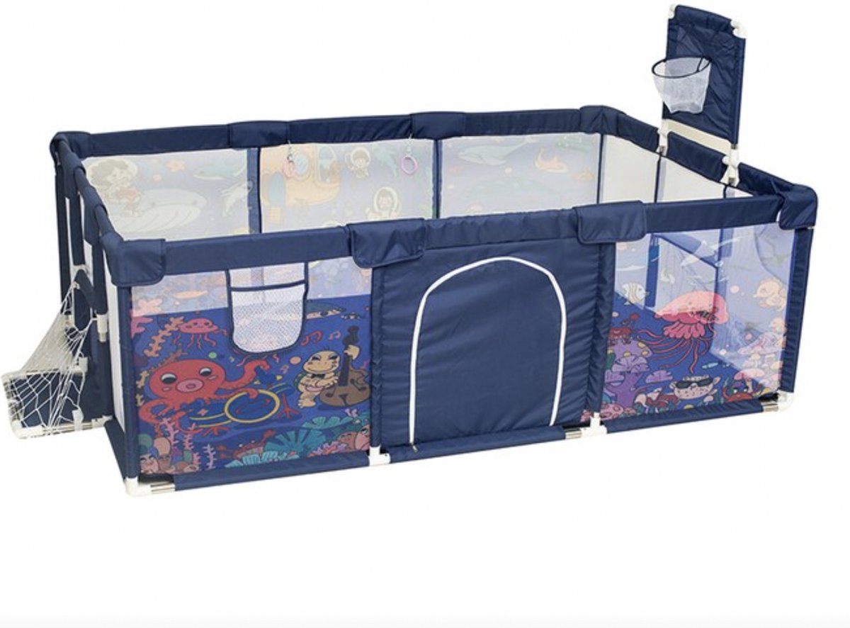 Colony Group - Ballenbak - Babybox - grote kinderspeelruimte - indoor & outdoor speelhoek voor kinderen - babybox met veiligheidsbarrières - Aquarium - Blauw