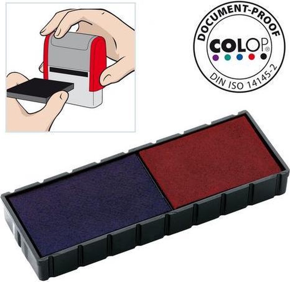 Colop stempelkussen blauw en rood voor stempel S120WD