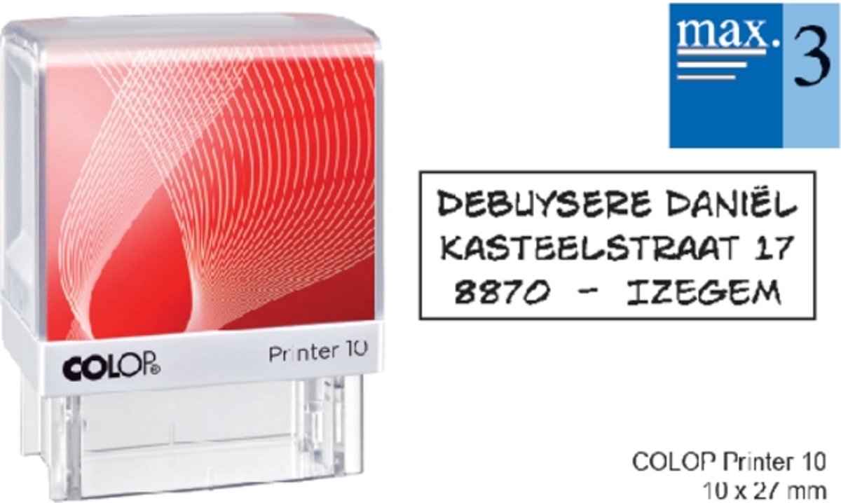 Tekststempel colop 10 bon 3r 27 x 10 mm