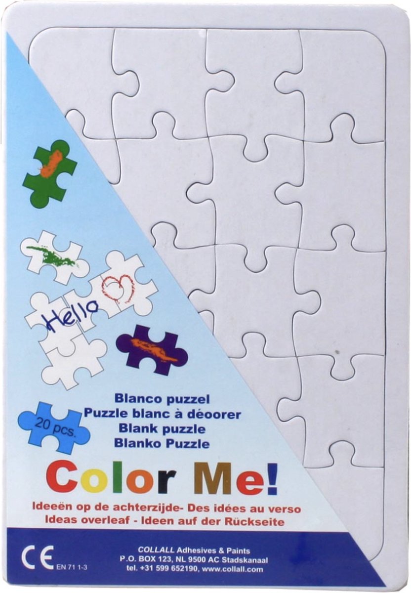 Kleurpuzzel A5 - Inkleurbare Puzzel - Maak je eigen Puzzel - Formaat: A5 - Kinderpuzzel - Zelf Puzzel Tekenen - Tekenpuzzel - Knutselen / DIY - Creatief Speelgoed