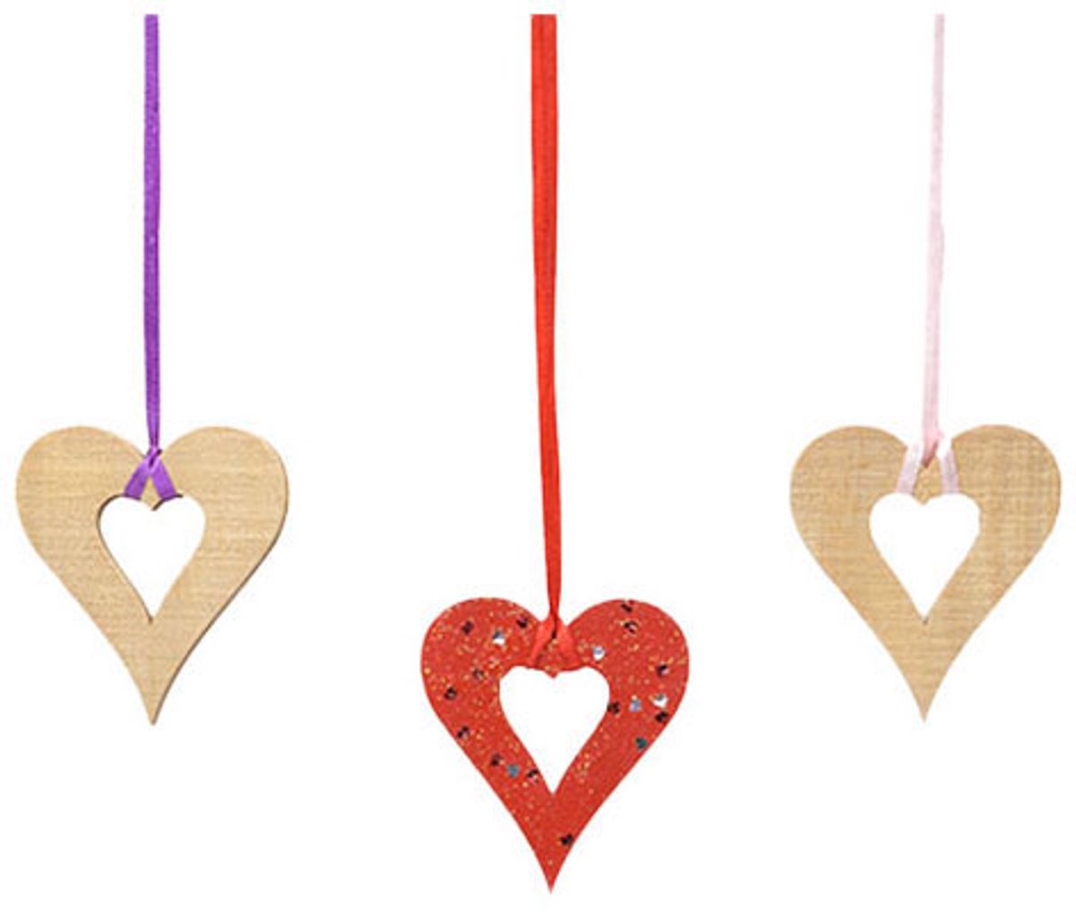 Colorations - Houten Hartversieringen Groot, 20st.