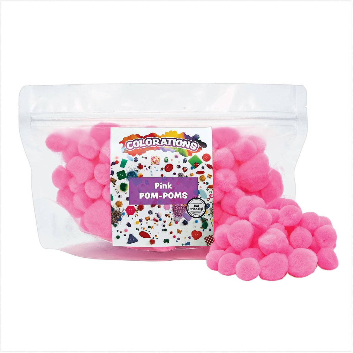 Colorations - Pom Poms Roze, 100st.