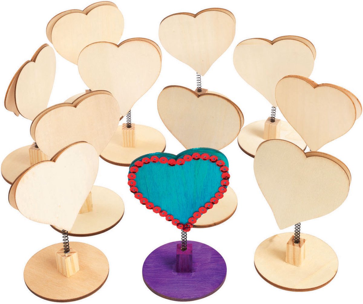 Colorations - Versier je Houten Memoclip Hart, 12st.
