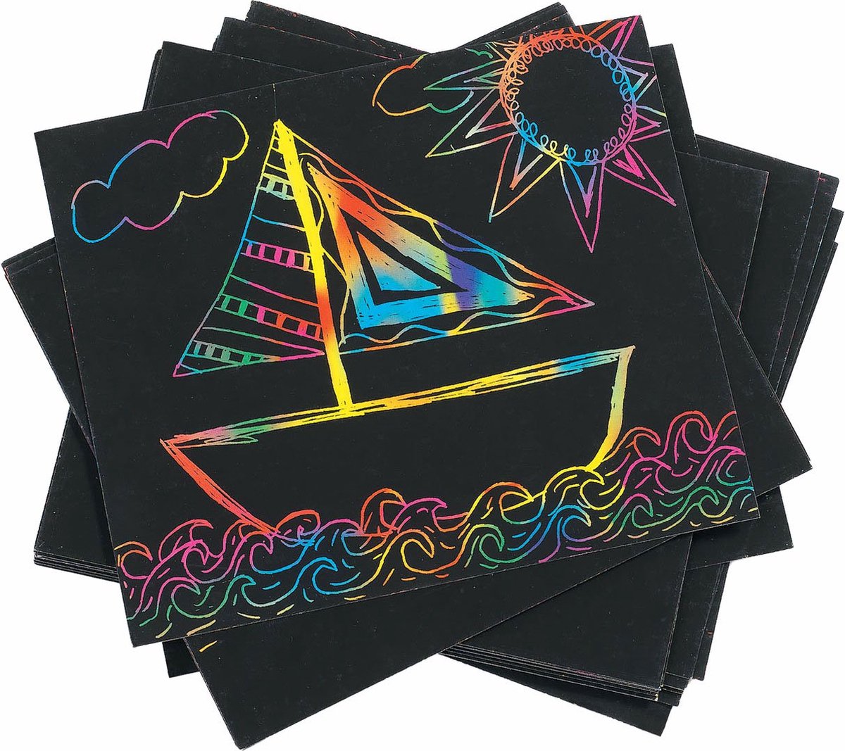 Colorations kraskaarten regenboog kleuren - creatieve set van 100 stuks.