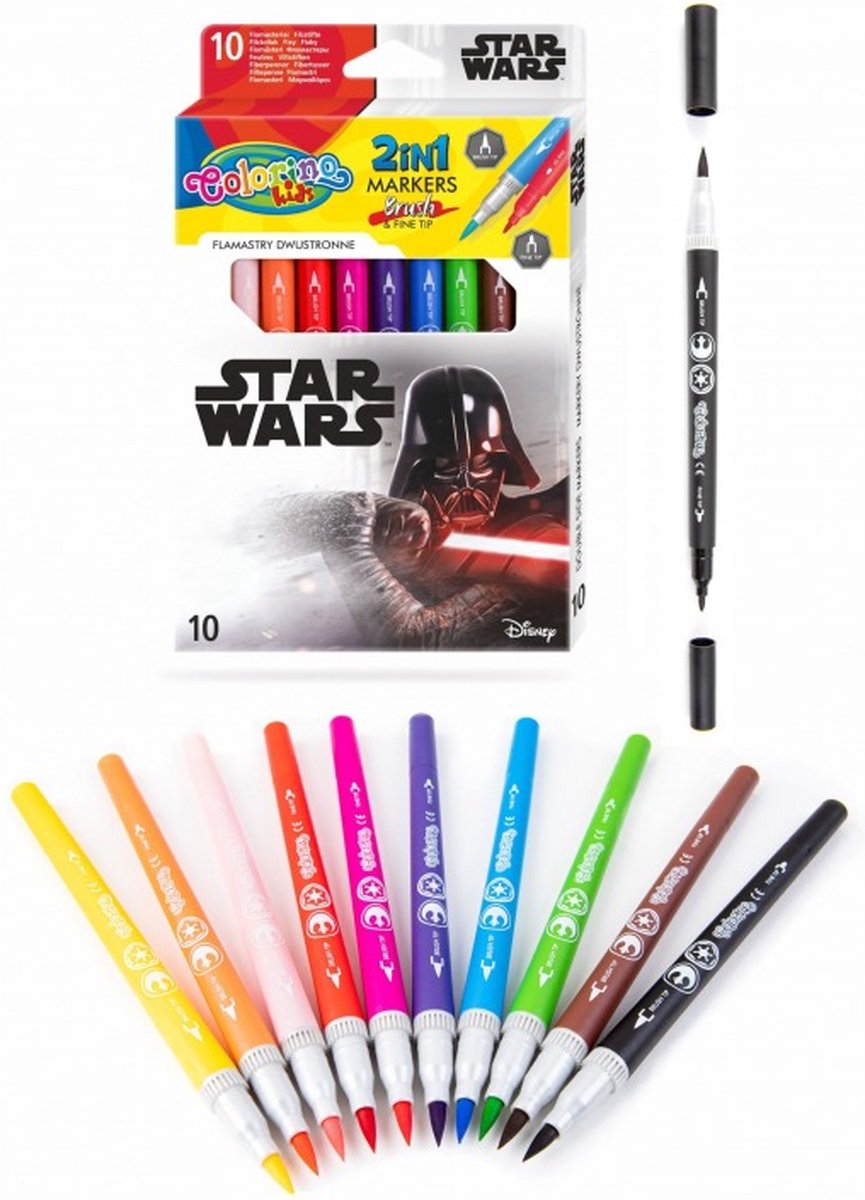 Colorino-Disney Star Wars 2 in 1 stift-10 kleuren