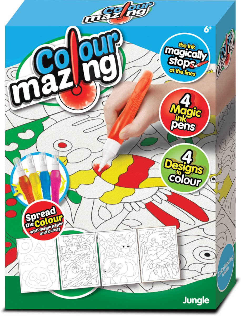 Colormazing - Jungle - 4 tover-inktpennen inbegrepen