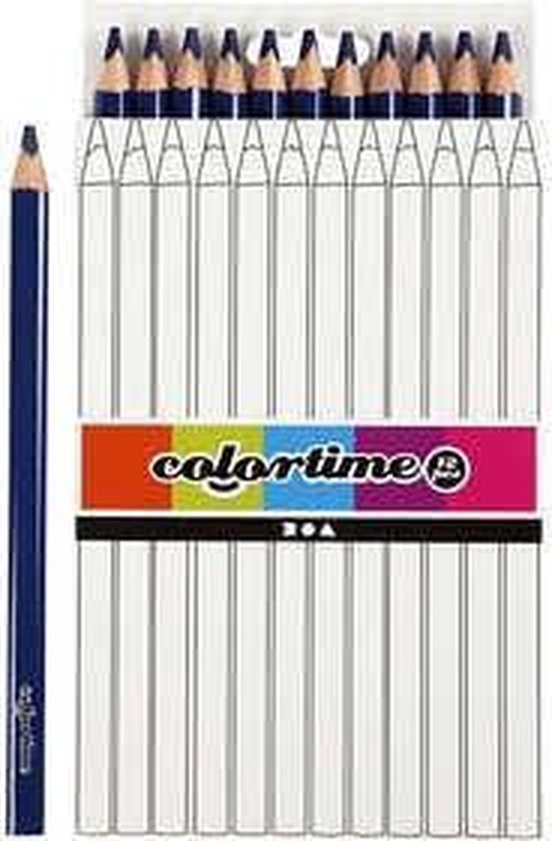 Colortime kleurpotloden, vulling: 5 mm,  jumbo , donkerblauw, Jumbo, 12stuks