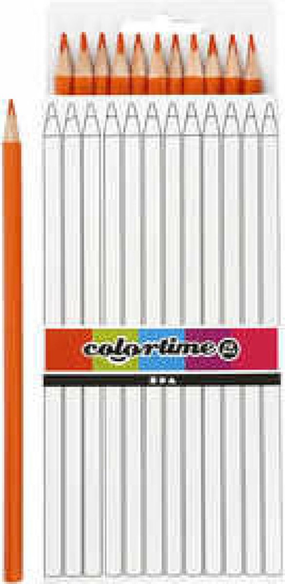 Colortime kleurpotloden - oranje - L: 17 cm - vulling 3 mm - 2x12 stuks