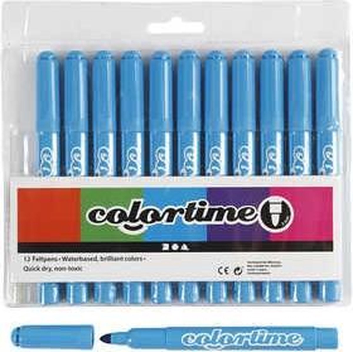 Colortime stift, lijndikte: 5 mm, lichtblauw, 12stuks