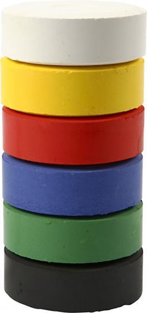 Waterverf navulling 6 primaire kleuren 19 x 57 mm