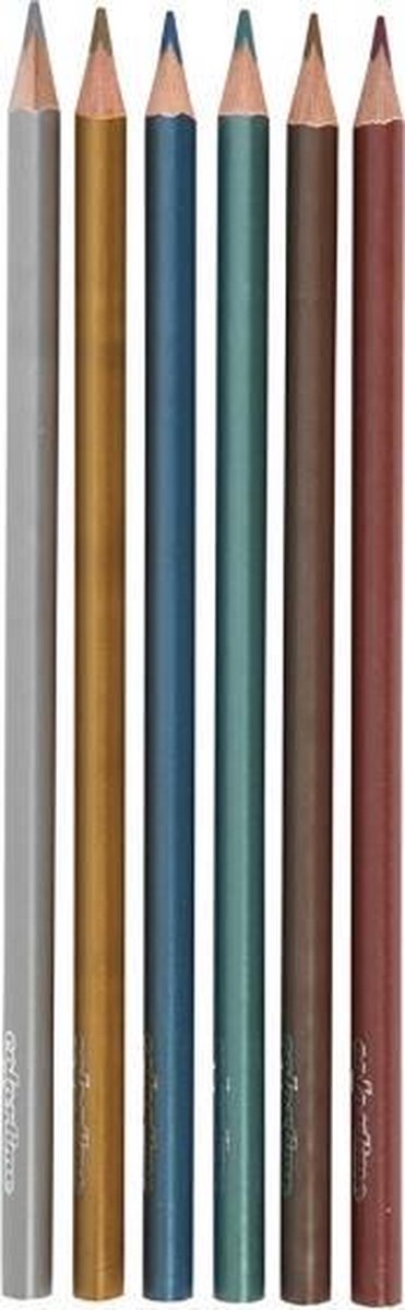 kleurpotloden 3 mm vulling metallic kleuren 6 stuks