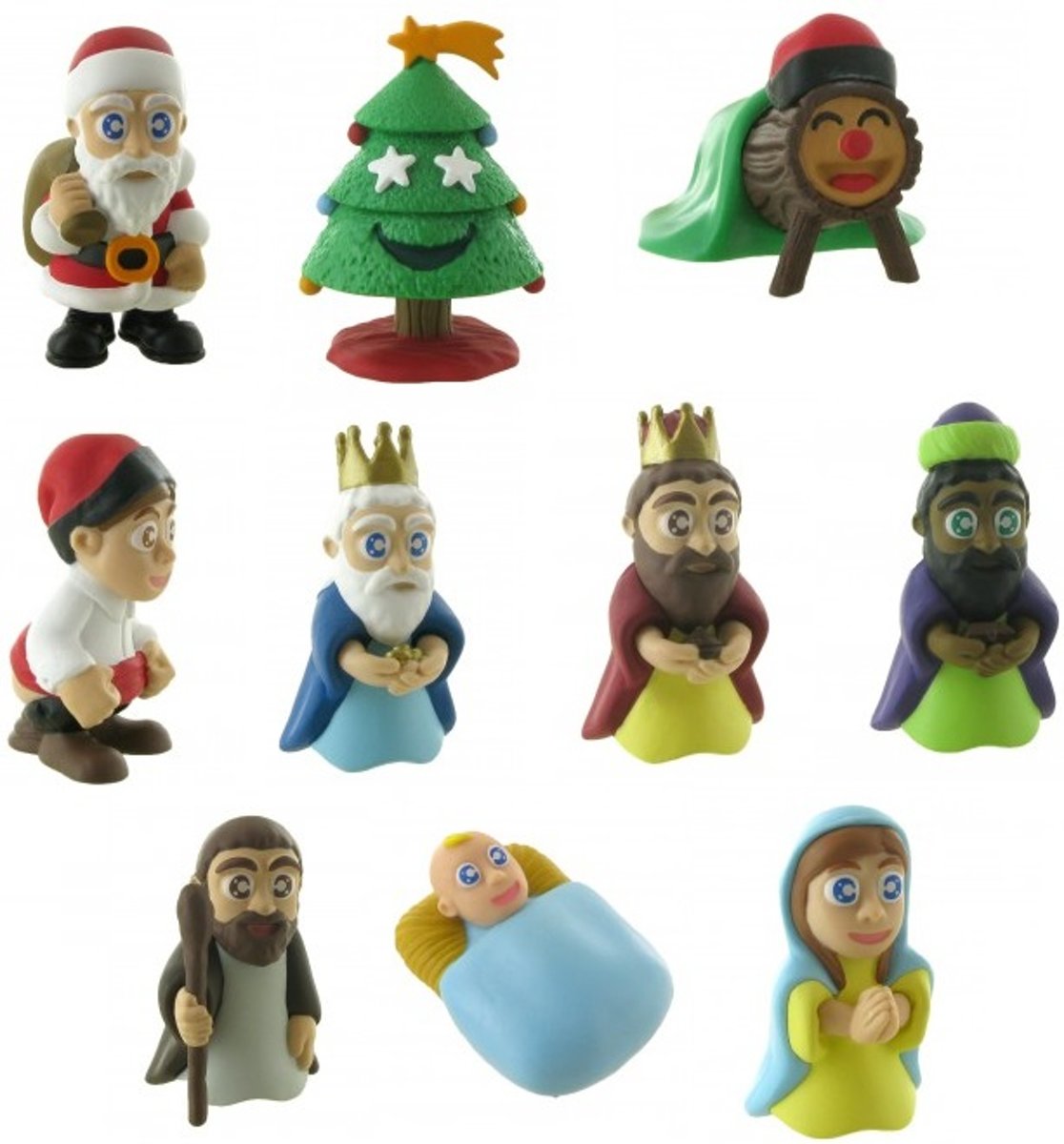 10 Speelfiguren Bijbelverhaal kerstmis met jezus/ maria etc.