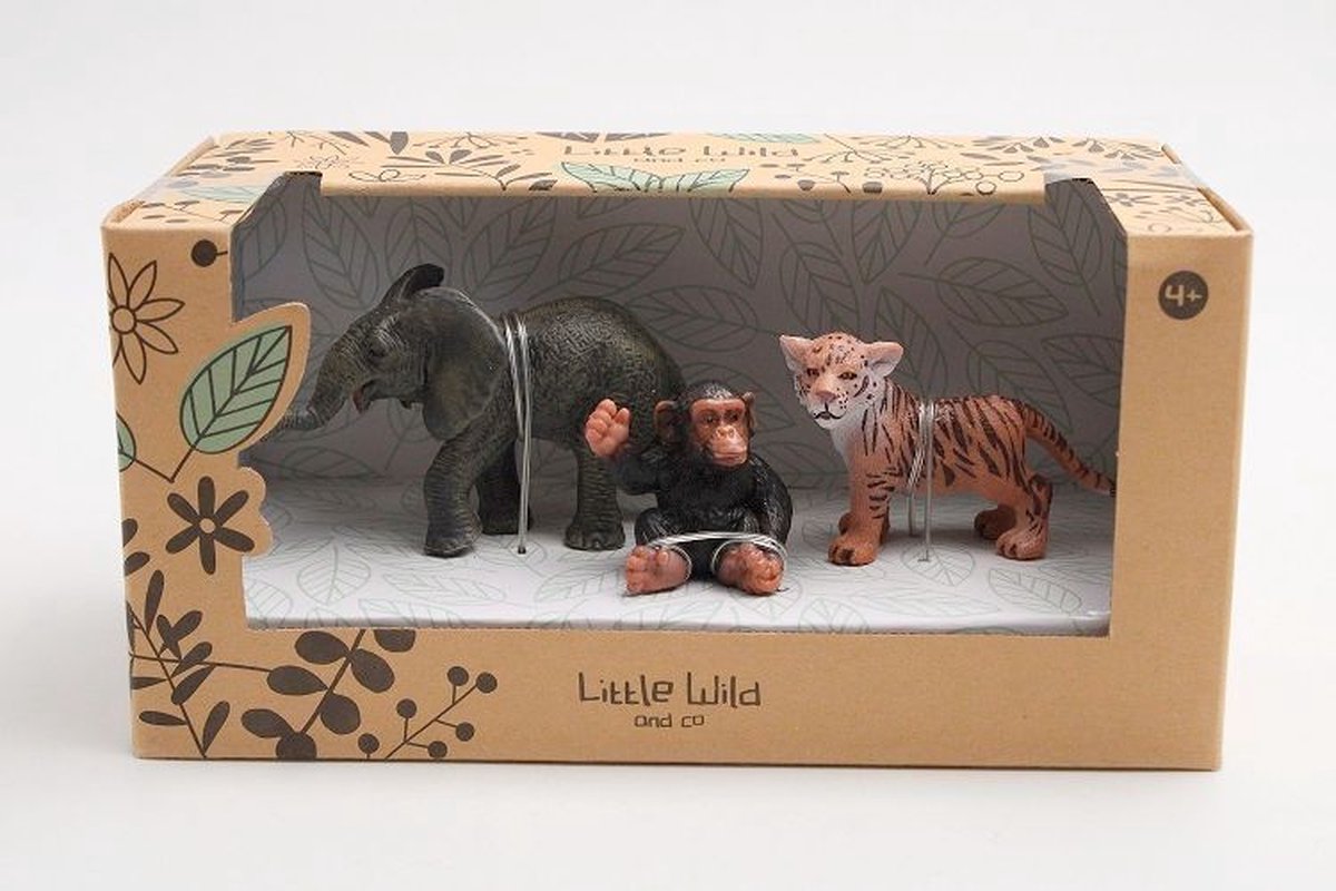 Little wild and co - speelsetje 3 babydieren - kunststof - 3,5-5 cm