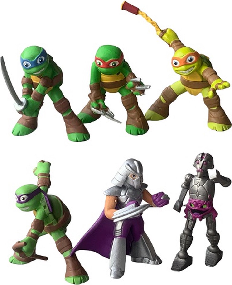 Ninja Turtles - speelset 6 figuren - 8 cm - kunststof