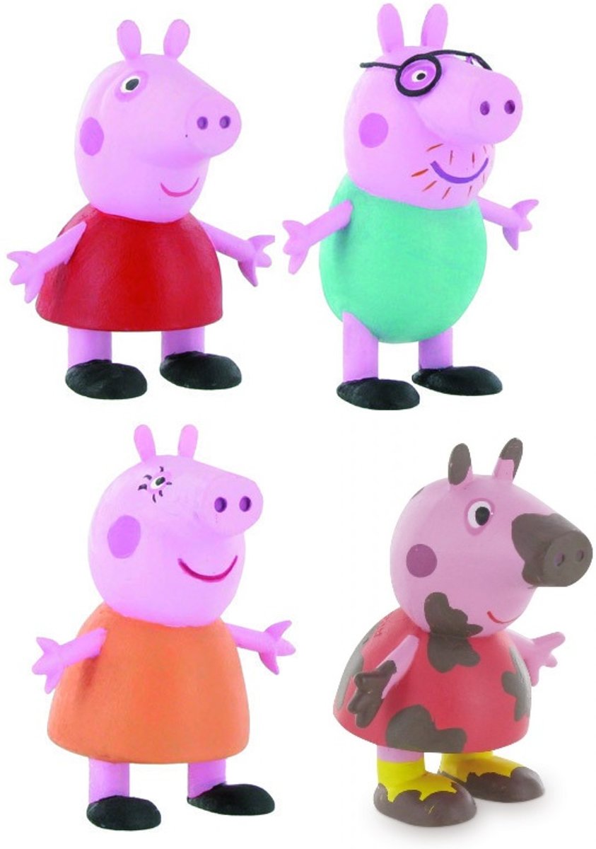 peppa pig speelfigurenset 4 stuks (Comansi, ca. 6 cm)