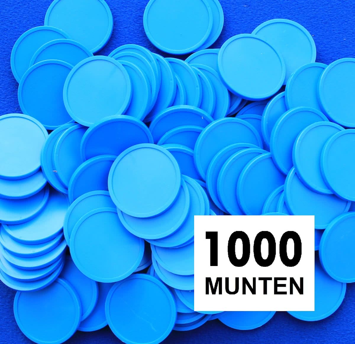 Blanco consumptiemunten / drankmunten - blauw - 1000 stuks