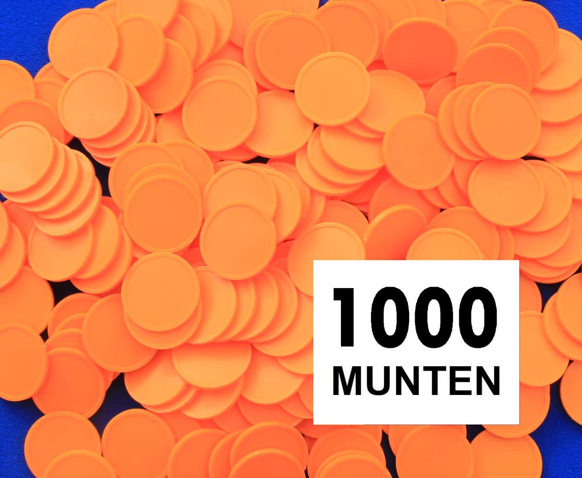 Blanco consumptiemunten / drankmunten - oranje - 1000 stuks