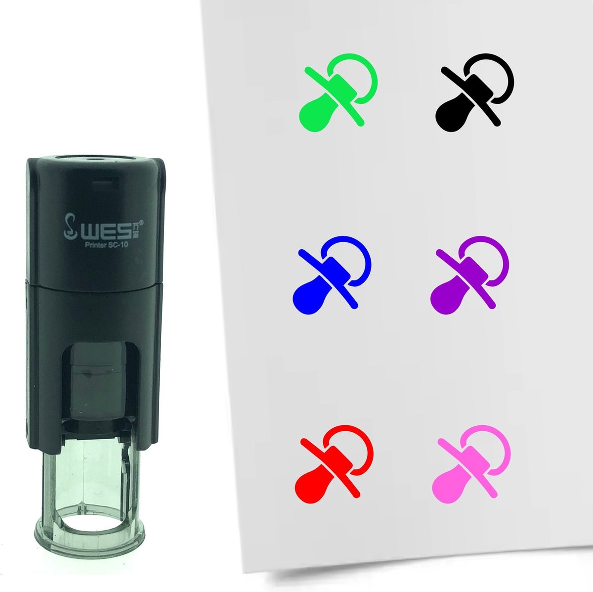 CombiCraft Stempel Speen 10mm rond - Paarse inkt