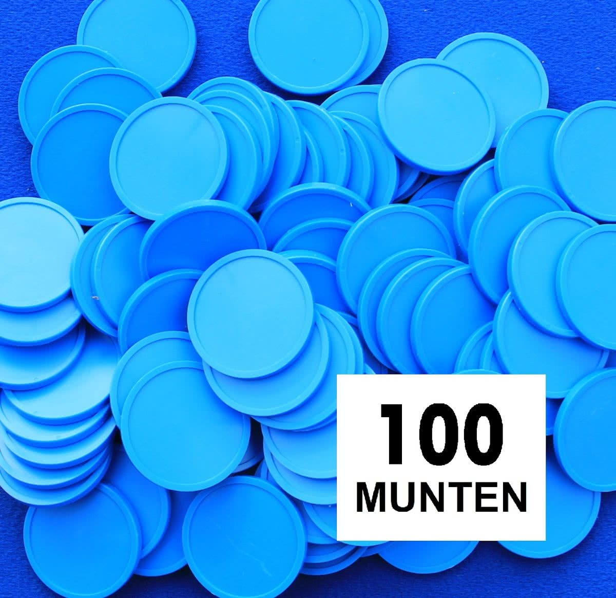 Kleinverpakking: Blanco consumptiemunten / drankmunten - blauw - 100 stuks