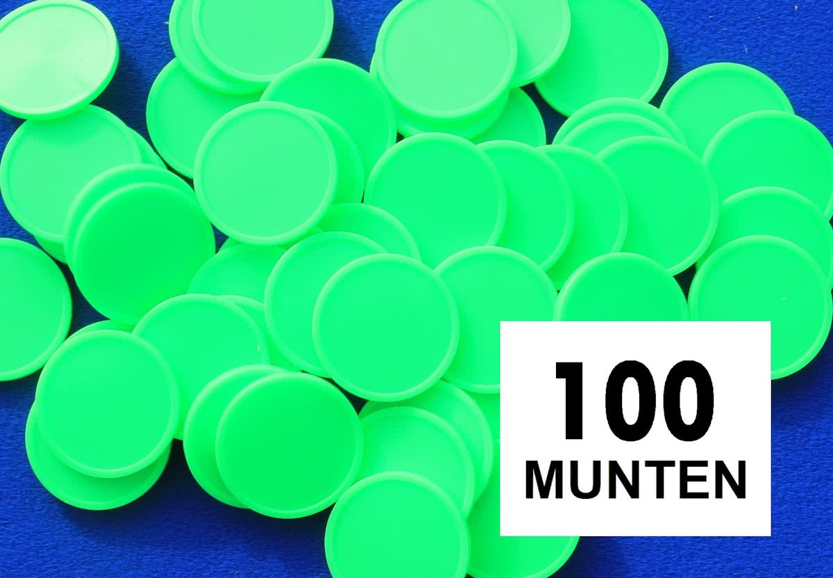 Kleinverpakking: Blanco consumptiemunten / drankmunten - neon groen - 100 stuks