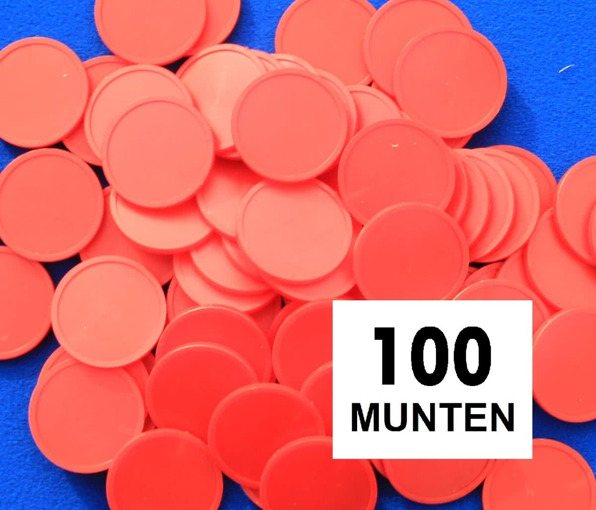 Kleinverpakking: Blanco consumptiemunten / drankmunten - rood - 100 stuks